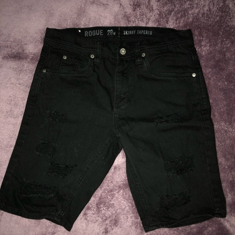 Ninth Hall Con Black Destroyed Shorts